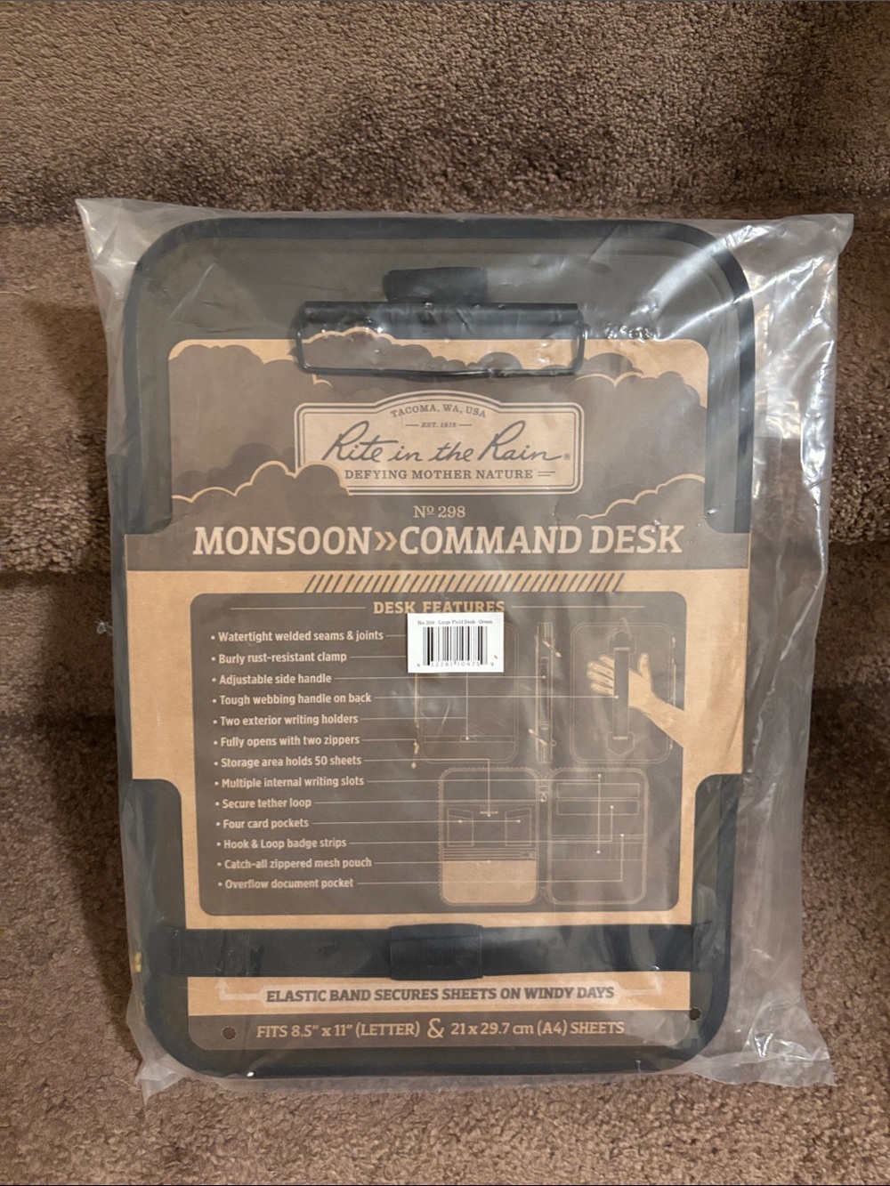 Rite in the Rain Monsoon waterproof Command Desk - Black/Olive